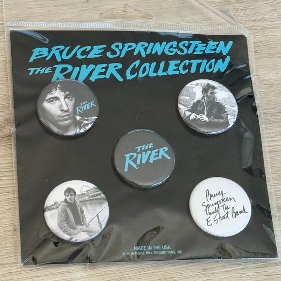 Bruce Springsteen The River Collection Button Pin Set 2016 Thrill Hill USA Made - Picture 8 of 8